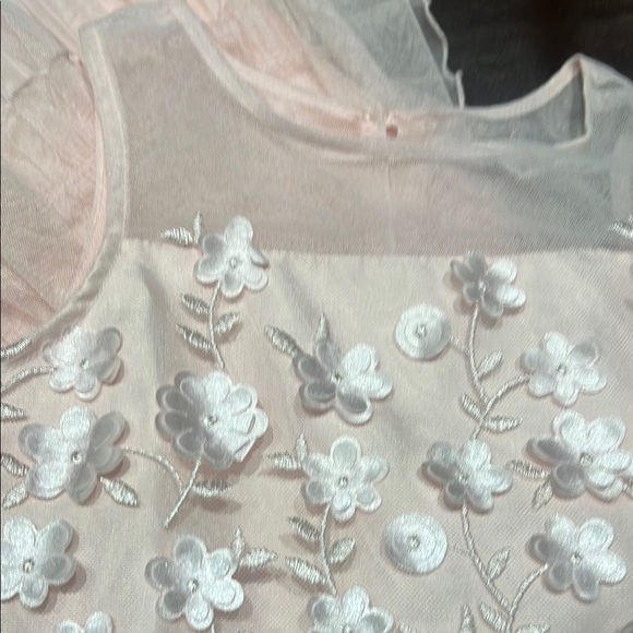 Jona Michelle Pink Flowered Tiered Dress Size 7 - Picture 8 of 9